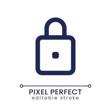 Padlock pixel perfect linear ui icon Stockillustratie