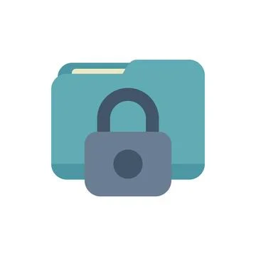 Padlock protecting folder securing important documents and data Stock Illustration