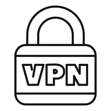 Padlock protecting network with vpn protocol showing data encryption Illustrazione stock