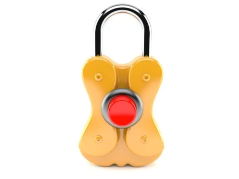 Padlock with push button Stock Illustration