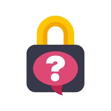 Padlock with question mark asking about security Stock Illustration