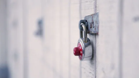 Padlock Rack Focus Stock Footage 37154419