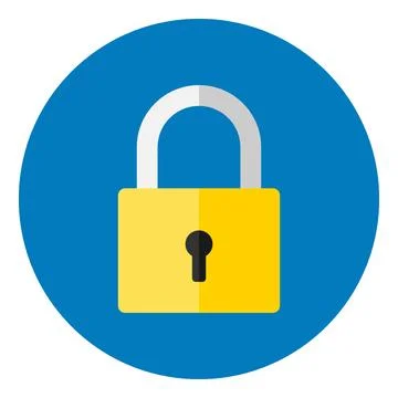 Padlock, realistic padlock icon. Vector, cartoon illustration. イラスト素材