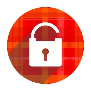 Padlock red flat icon isolated. 스톡 일러스트
