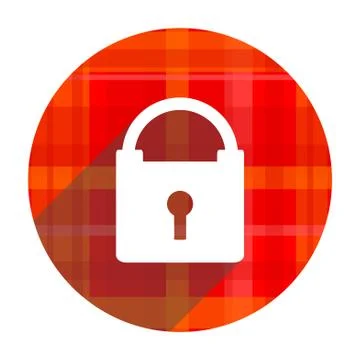 Padlock red flat icon isolated. Stockillustratie