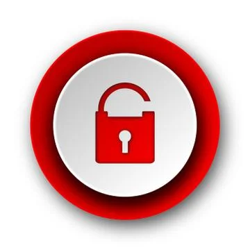 Padlock red modern web icon on white background. Stock Illustration