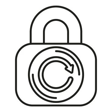 Padlock with refresh arrow icon for security 스톡 일러스트
