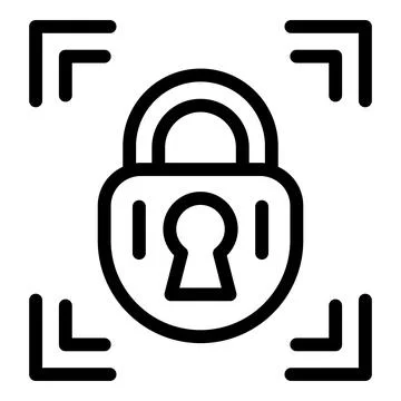 Padlock reliability icon, outline style Stock Illustration