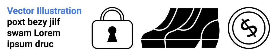 Padlock representing security, network cables symbolizing data transfer, and  Stock Illustration