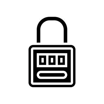 Padlock safe glyph icon vector illustration Stock Illustration