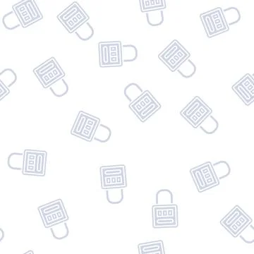 Padlock safe glyph seamless pattern Illustration