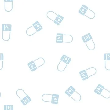 Padlock safe glyph vector seamless pattern イラスト素材
