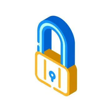 Padlock safe isometric icon vector illustration Stock Illustration