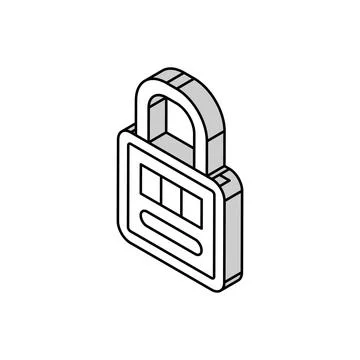 Padlock safe isometric icon vector illustration Stock Illustration