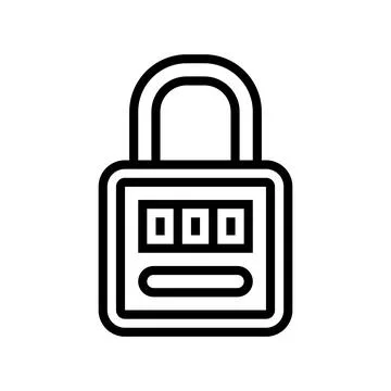 Padlock safe line icon vector illustration 库存插图