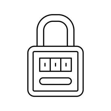 Padlock safe line icon vector illustration 스톡 일러스트
