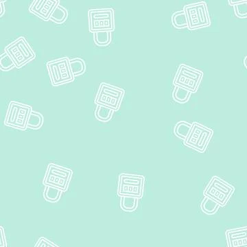 Padlock safe line seamless pattern Illustration