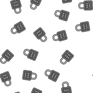 Padlock safe vector seamless pattern Stock Illustration