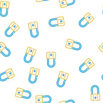 Padlock safe vector seamless pattern 스톡 일러스트