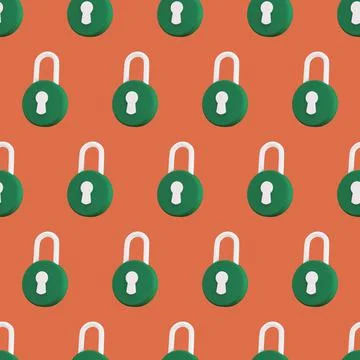 Padlock seamless pattern. Security, safety, protection, privacy concept. Mini Stock Illustration