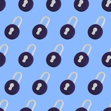 Padlock seamless pattern. Security, safety, protection, privacy concept. Mini Stock Illustration