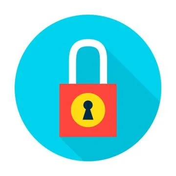 Padlock Secure Flat Circle Icon Illustrazione stock