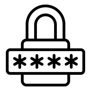 Padlock secure icon outline vector. Screen phone Stock-Illustration