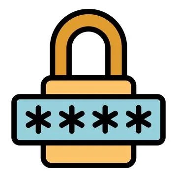 Padlock secure icon vector flat Stock-Illustration