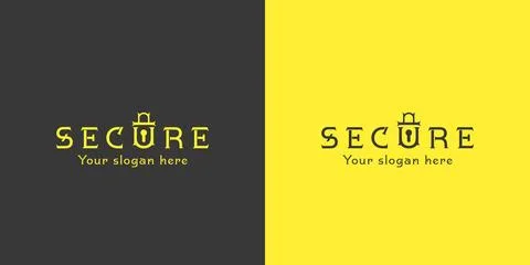 Padlock secure key lock logo design illustration. Illustrazione stock