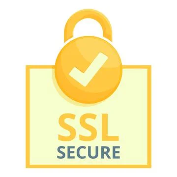 Padlock secure ssl certificate icon, cartoon style 库存插图