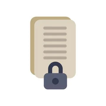 Padlock securing confidential documents for privacy and data protection Stock Illustration