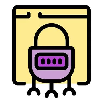 Padlock securing website with password and encryption technology Stock Illustration