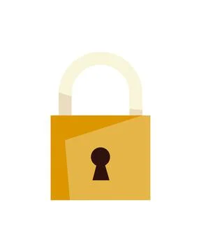 Padlock security and protection icon white background Stock Illustration