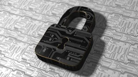 Padlock security and safety of personal data and information online  Stock Illustration