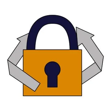 Padlock security arrows data 스톡 일러스트