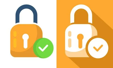 Padlock Security Concept With Verification Check Mark Symbol Stock Illustration