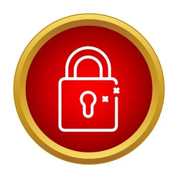 Padlock security icon on a red background Stock Illustration