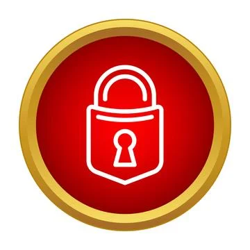 Padlock security icon representing locked protected content Stock Illustration