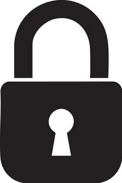 Padlock Security Icon Vector Silhouette Stock Illustration