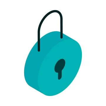 Padlock security isometric Stock Illustration
