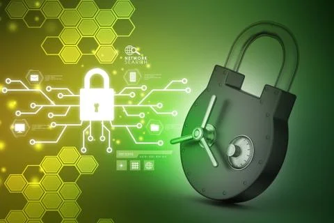 Padlock with security lock Stock Illustration