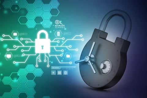 Padlock with security lock Stock Illustration