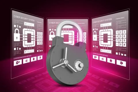 Padlock with security lock Illustrazione stock