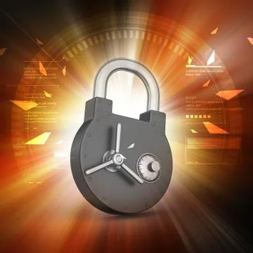 Padlock with security lock Illustrazione stock