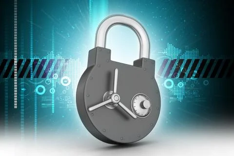 Padlock with security lock Illustrazione stock
