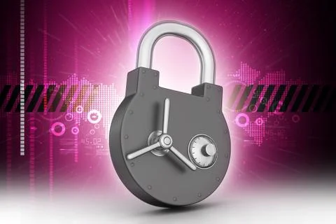 Padlock with security lock Illustrazione stock
