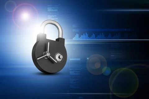 Padlock with security lock Illustrazione stock