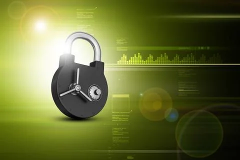 Padlock with security lock Stock Illustration