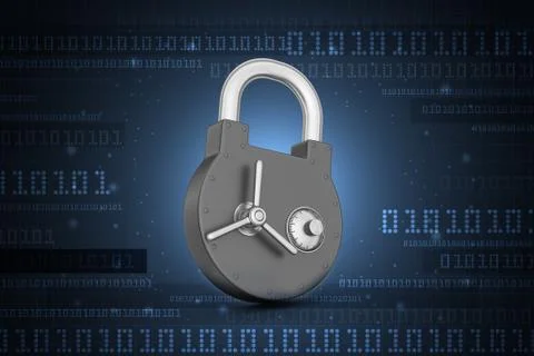 Padlock with security lock Illustrazione stock