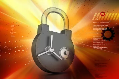 Padlock with security lock Illustrazione stock